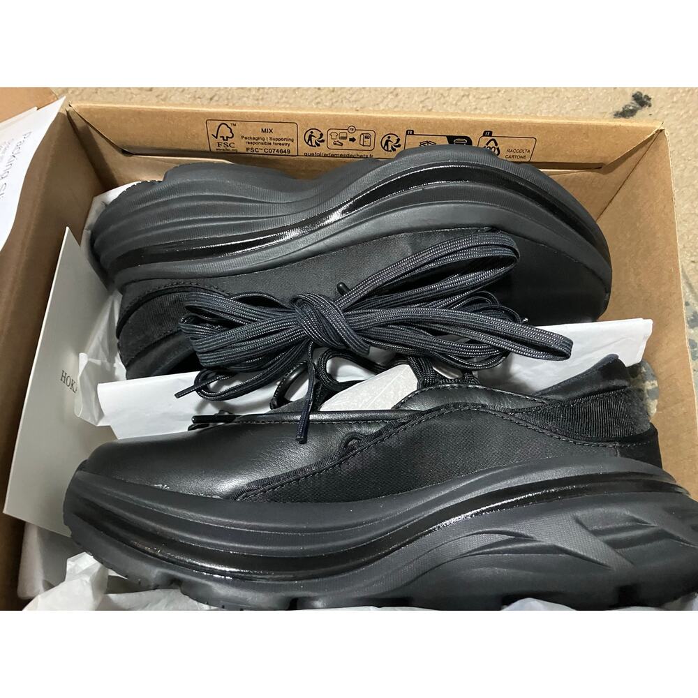 Hoka Bondi Mary Jane Shoes Womens Size 6 Black Leather Platform Sneakers 1171546 - Picture 6 of 7